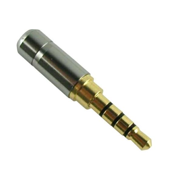 ミニプラグ フォーンプラグ フォンコネクタ 3.5mm 4極 ハンダ式 自作用 金メッキ E シルバ...