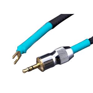 02 光城精工 - アースケーブル・0.2m・Y端子-3.5mmステレオプラグ