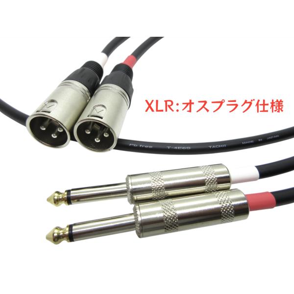 XLR-TSフォンケーブル 2本1セット | ケーブル：立井電線 T-4E6S | プラグ：CLAS...