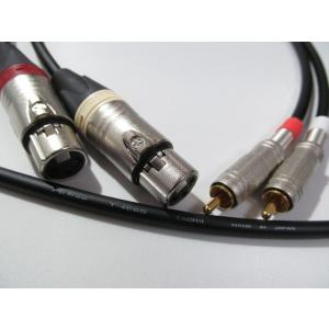 XLR-RCAケーブル 2本1セット | ケーブル：タツタ電線(旧立井電線) T-4E6S | プラ...