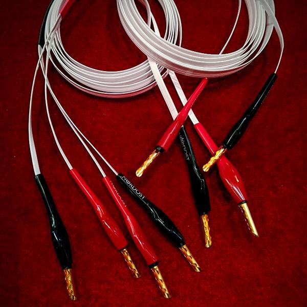 【シングルワイヤ完成品/1.5mペア】NORDOST 2FLAT + 専用バナナ端子8箇所　スピーカ...