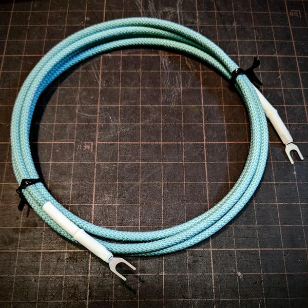 でんき堂オリジナル　DSQ-MGWC/1.25m　角圧着コットンシース掛け/アース線　Mint Gr...