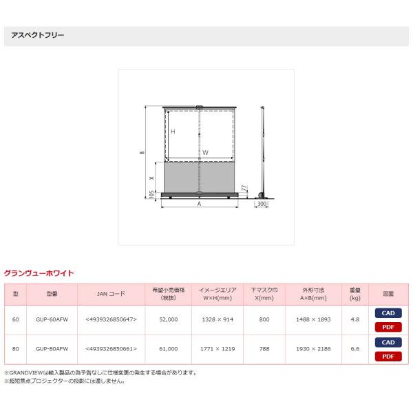 【代引き不可】KIKUCHI　GUP-80AFW　立ち上げ式モバイルスクリーン　キクチ　床置きタイプ...