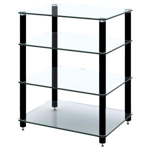 代引き不可】SOUND MAGIC AV33BS（棚板：ブラック・ポール：シルバー