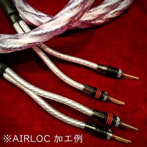 【シングルワイヤ完成品/3.0mペア】QED　Signature Genesis Silver Spiral + AIRLOC METAL 4mmバナナ8本　スピーカーケーブル