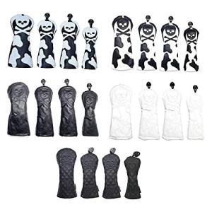 ゴルフヘッドカバー ドライバー用カバー ウッド FW用カバー ユーティリティ UT用カバー 4点セット 5点セット 骸骨 変換ダグ付き 防水仕様