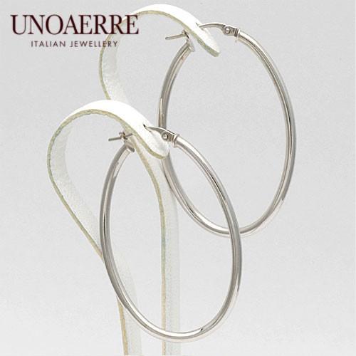 雑誌掲載商品！ウノアエレ【UNOAERRE】K18WG ホワイトゴールド フープピアス #2049