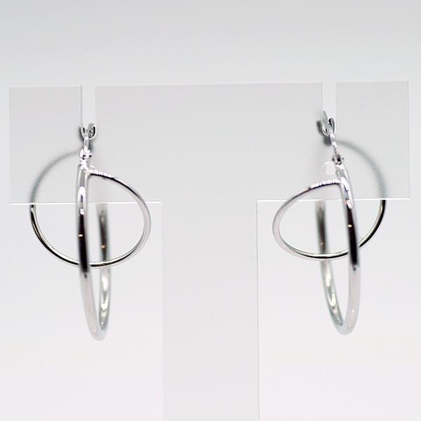 ウノアエレ UNOAERRE K18WGホワイトゴールド フープピアス #2506