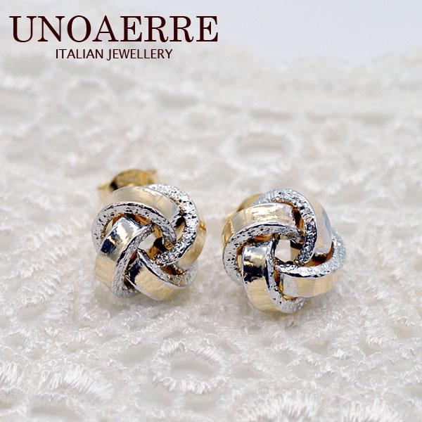 ウノアエレ【UNOAERRE】K18イエロー/ホワイトゴールド ピアス　26166#2702