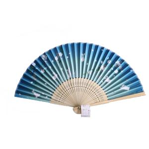 シルク扇子　桜 うさぎ ブルー系 涼をよぶオリジナル扇子 センス 送料無料 227-21B