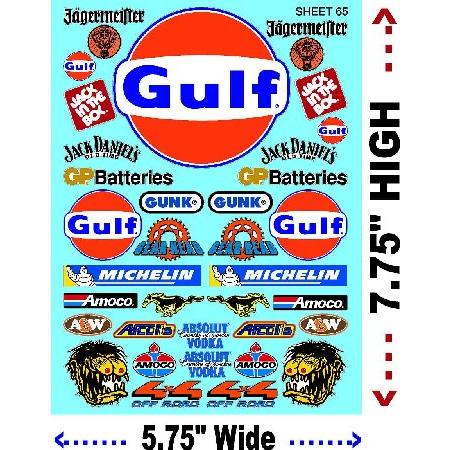 Gulf- Racing スポンサーステッカー ギャングシート 65-1/16-1/12-1/10ス...