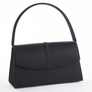 aurora ブラック フォーマルバッグ 日本製 大きめ ラウンドかぶせ裏地