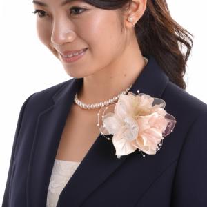 コサージュ 日本製サテンパール芙蓉291 結婚...の詳細画像5