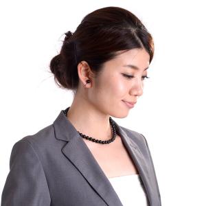 8mm天然ジェットネックレス&イヤリングorピ...の詳細画像2