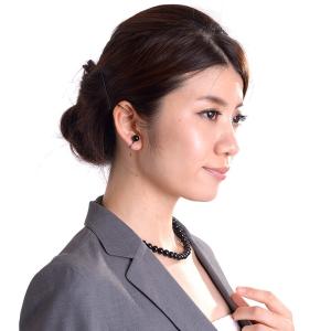 8mm天然ジェットネックレス&イヤリングorピ...の詳細画像3