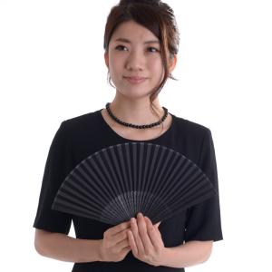 アウトレット喪扇 黒扇子 7寸男女兼用 女性用...の詳細画像5