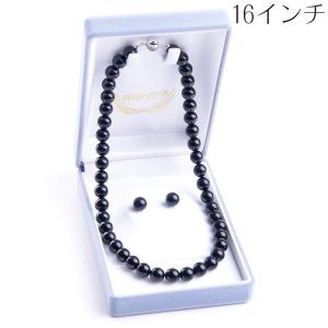 9mmジェットネックレス ピアス イヤリングセ...の詳細画像1