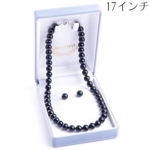9mmジェットネックレス ピアス イヤリングセ...の詳細画像2