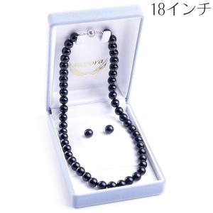 9mmジェットネックレス ピアス イヤリングセ...の詳細画像3