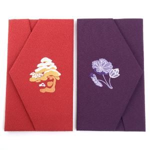 刺繍ちりめん金封ふくさセット 2枚組袱紗 箱付...の詳細画像1