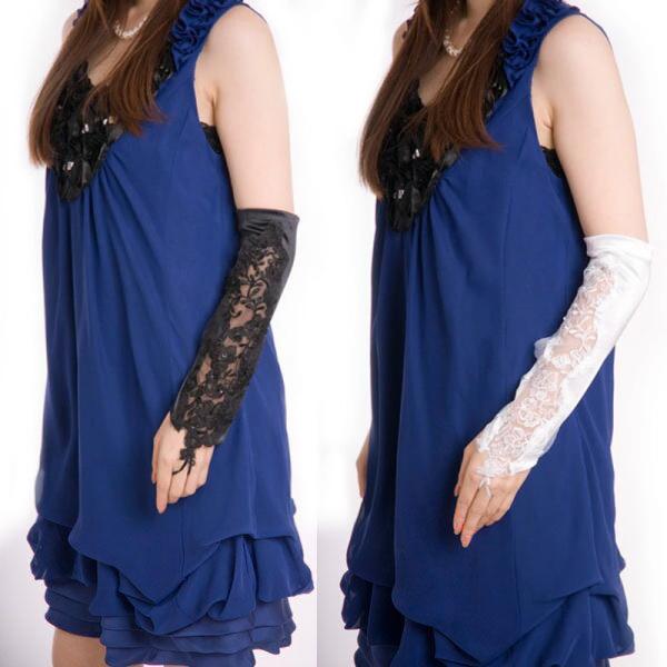 パーティーグローブ スパンコールシースルーロング（指ぬきフィンガーレス） 結婚式 2次会 ドレス 手...