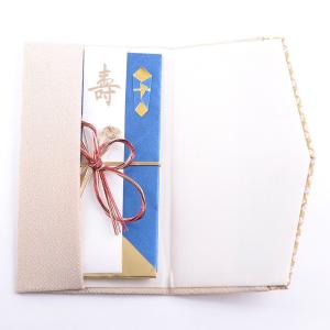 格子柄ちりめんふくさ シャンパンゴールド 袱紗...の詳細画像3