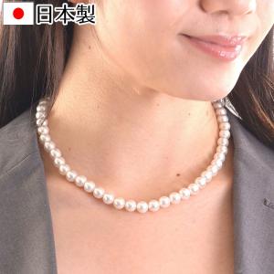 aurora 日本製9mm本貝パールネックレス 16インチ 40cm 職人手作り品