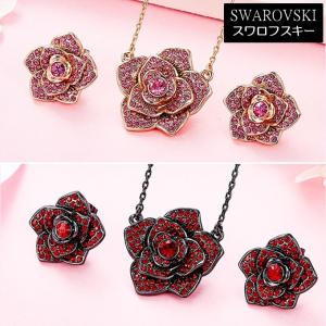 ネックレス スワロフスキー ローズ バラ ばら フラワー お花 きらきら