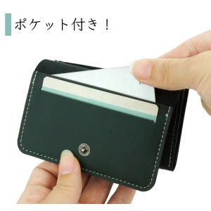 名刺入れ 大容量 サブポケット付き カードケー...の詳細画像3