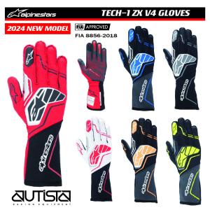 アルパインスターズ　レーシンググローブ　TECH-1 ZX V4 GLOVES　4輪用 外縫い FIA8856-2018公認 alpinestars 2024年モデル