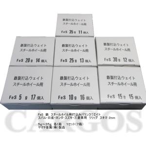 ＦｅＳ：鉄製・打ち込みバランスウエイト&lt;br&gt;スチールホイール用　5ｇ〜35g　各１箱（１セット：７...