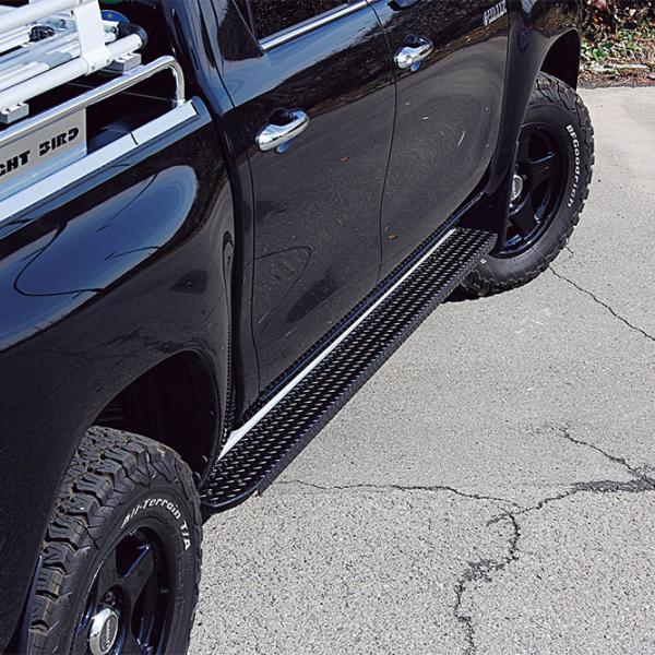 リミテッドチトセ RICK'S サイドステップSET スチール製縞板鋼板ブラック塗装 ハイラックス ...