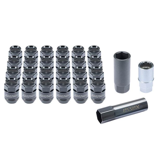 CRS ESSEX M12×P1.25 2ピースシェルナット ショート/ローレット 4穴 16本入 ...