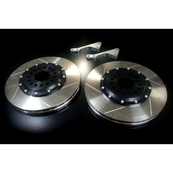 M&amp;M 2ピースビッグローターキット 324mm フローティングタイプ フロント シルバー インテグ...