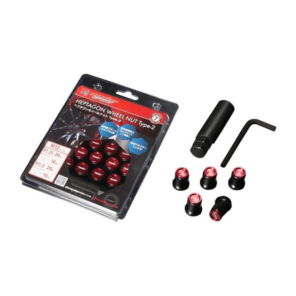 モンスタースポーツ ヘプタゴンホイールナットType-2 M12×P1.25 16個[A-16] レ...