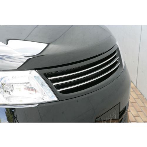 M'z SPEED フロントグリル スーパーブラック (KH3) FRP セレナ C25 NC25 ...