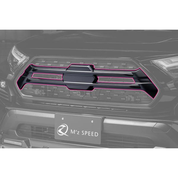 M'z SPEED フロントグリルガーニッシュ つや消しブラック AES RAV4 AXAH54 M...