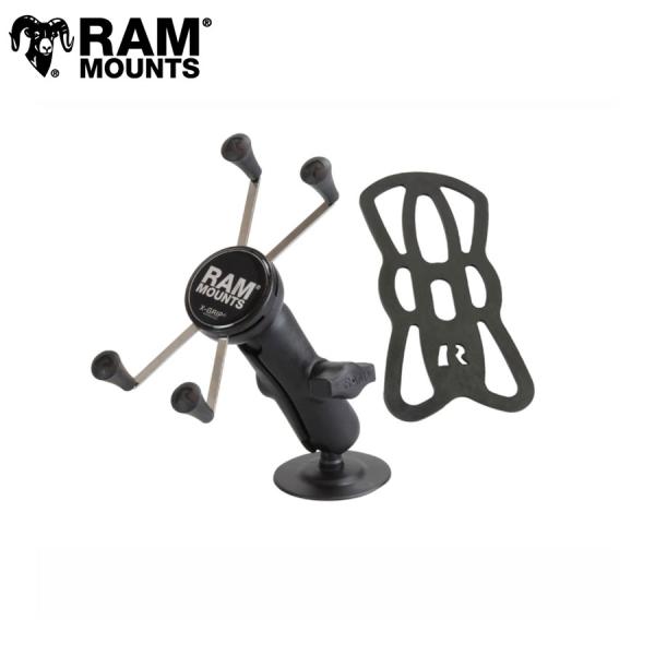 ラムマウント Xグリップ(M)＆貼付ベースセット(標準アーム) 粘着面径63.5mm 1インチボール...