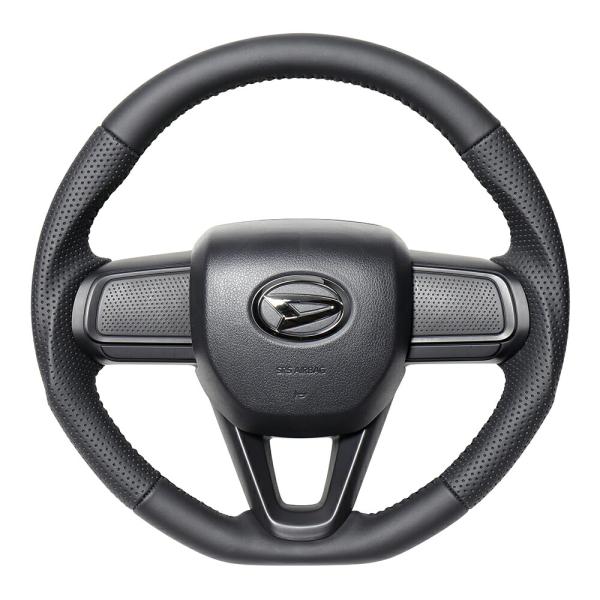 REAL レアル ステアリング オールレザー(ブラックステッチ) サンバーバン S700B S710...