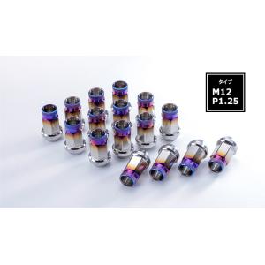 ホイールナット レーシング チタン 貫通タイプ M12 P1.5 38mm 16個