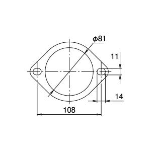 TRUST トラスト マフラーフランジ 80φ楕円 スチール製 t=11mm