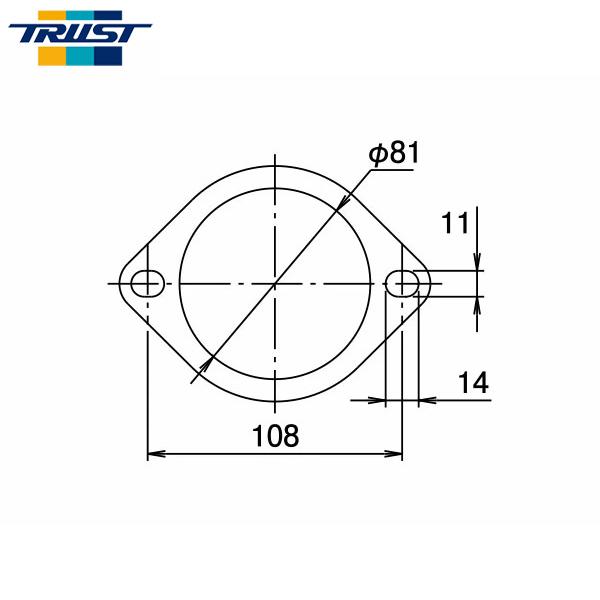 TRUST トラスト マフラーフランジ SUS80φ楕円 SUS304 t=2.5mm