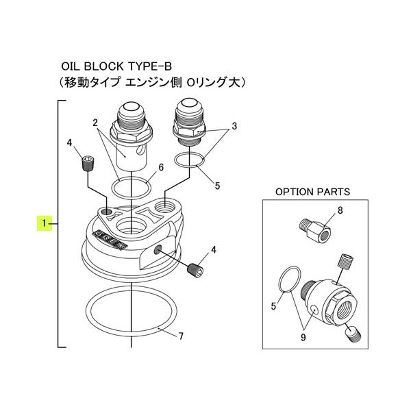 TRUST トラスト オイルブロック補修パーツ#1 オイルブロック TYPE-B ASSY M20×...