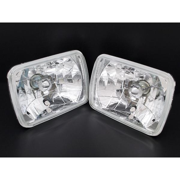 ガラス製 2灯角型ヘッドライト LEDポジション付き ２個セット MR2 AW11 / SW20