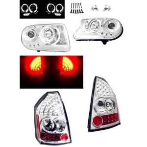 クライスラー 300 300C 前期 オールスモーク リア フル LED ファイバー