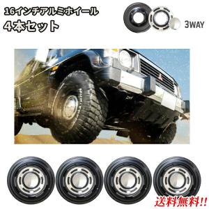 送込 16インチ アルミホイール 4本セット マッドブラック 16 5.5J 5H