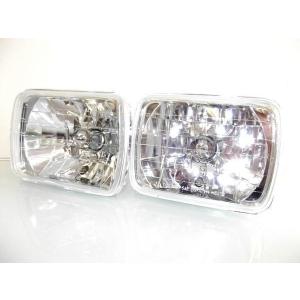 汎用 角型 イカリング マルチカラー ヘッドライト H4 汎用 角型 角灯 7インチ マルチカラー 全7色 SMDイカリング クリスタル