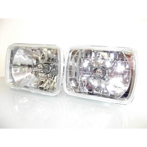 汎用 角型 フロント角ヘッドライト ガラスレンズ 新品 左右SET セット 台湾製 送料無料