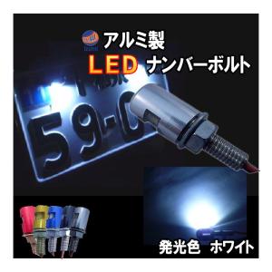 アルミナンバーボルト LEDナンバーボルト 汎用 防水 バイク LEDナンバー灯ボルト LED内臓ボルトナンバー灯 ボルト プレートネジ ナンバープレート フェンダー｜auto-parts-osaka