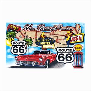 ルート66 プラスチック キーリング マップ キーホルダー ホットロッド 旧車 レトロ アメ車 爆買い送料無料